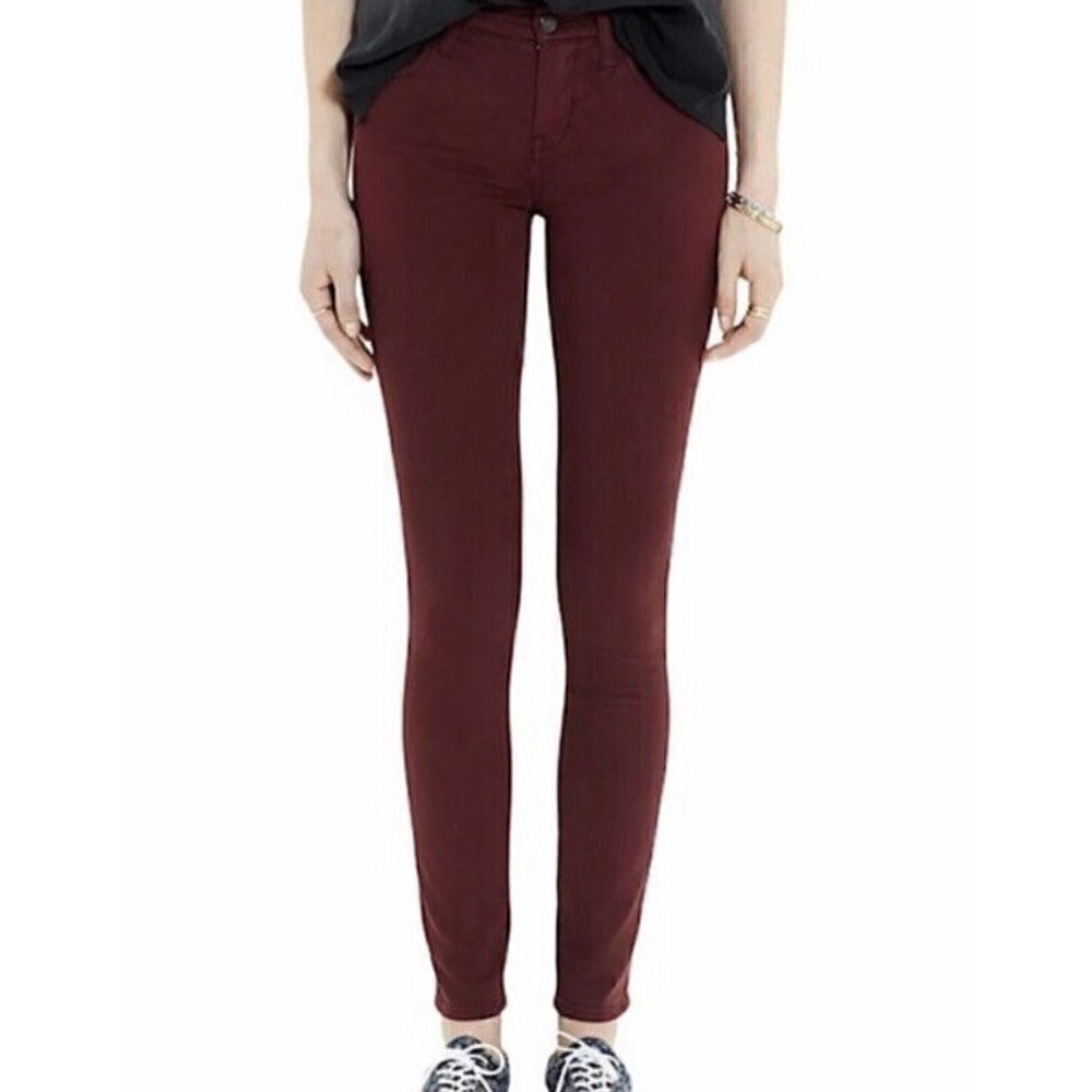 Madewell Women's Size 25 Burgundy Skinny Skinny Sateen Jeans
